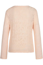Cardigan O-Neck, Structure Pattern  Light Pink Wash