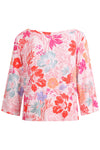 Boat Neck Pullover, Floral Print Light Pink