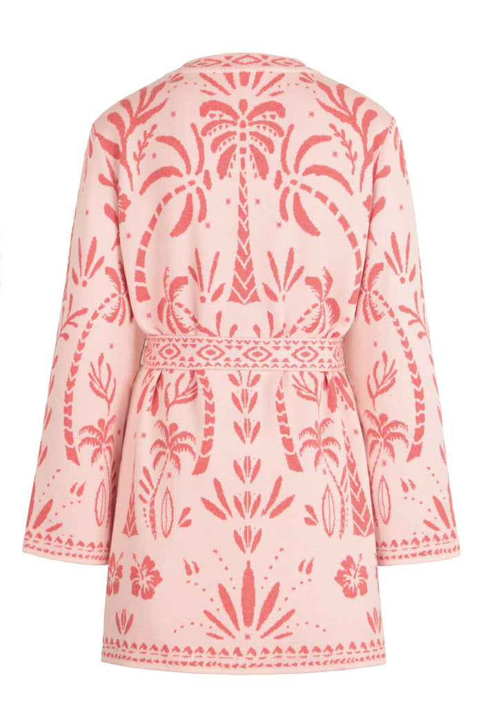 Long Cardigan, Urban Botanic Pattern Light Pink Wash