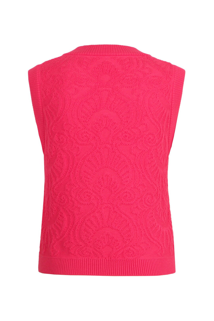Sleeveless Brocade Pullover - Pink Wash