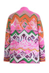 Jacquard Cardigan, Artistic Pattern - Pastel Violet