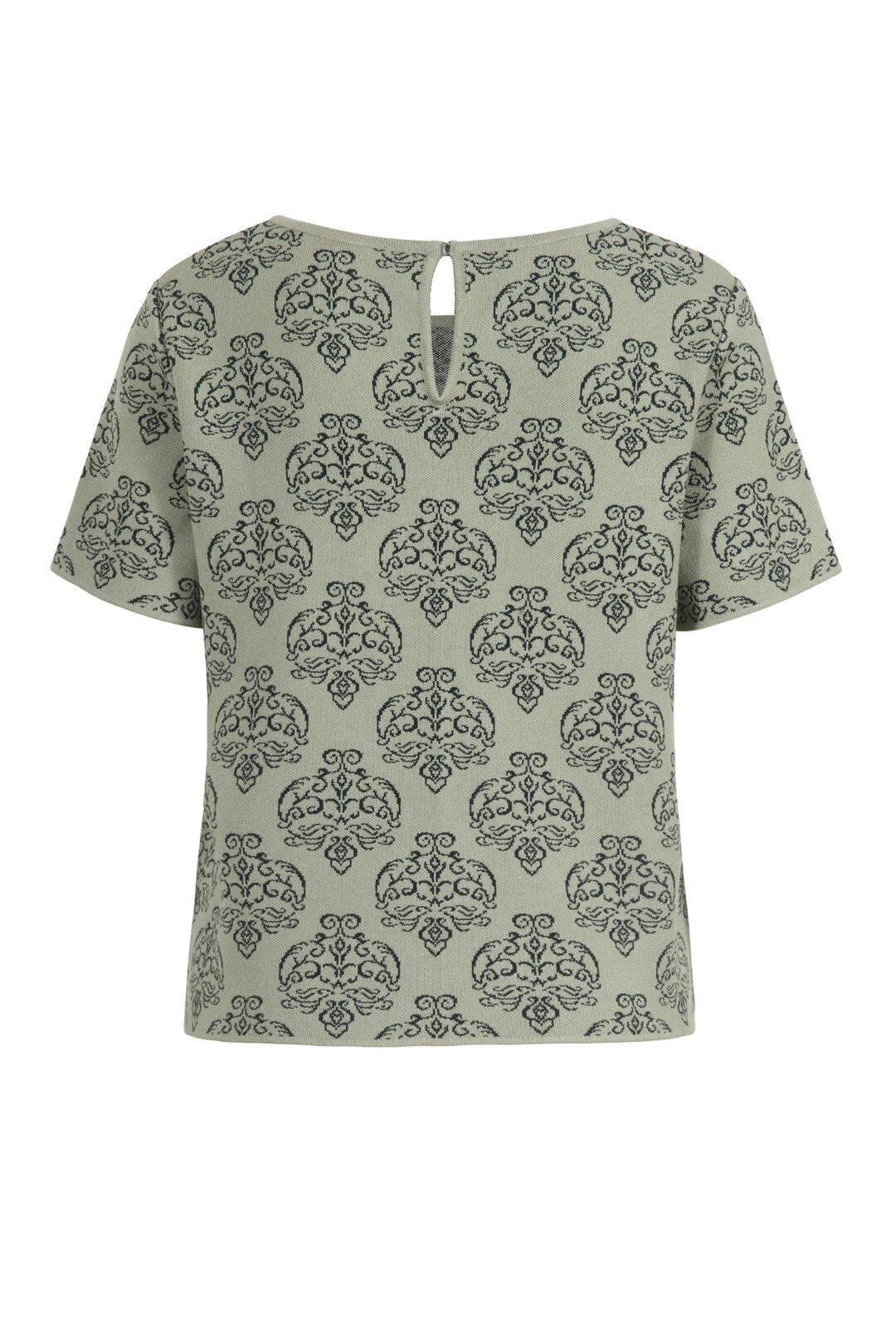 O-Neck Pullover with Short Sleeves, Ornament Pattern