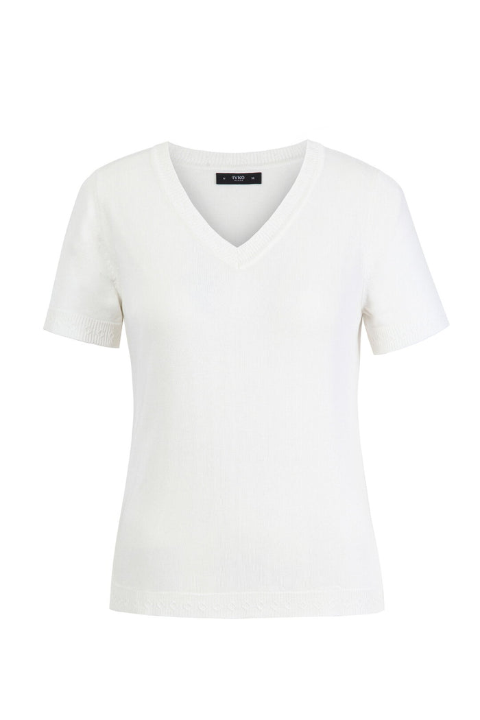 Pullover V-Neck Off-White Wash