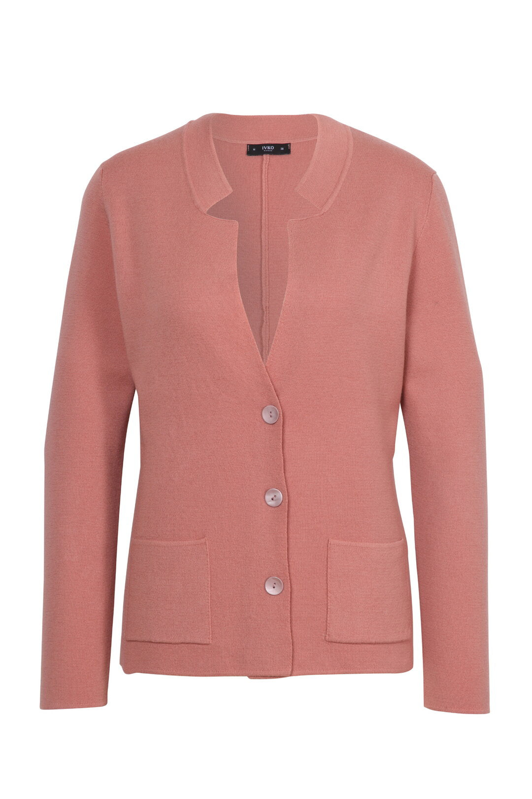 Solid Knitted Jacket Wash: Powder & White