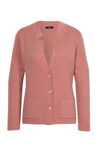 Solid Knitted Jacket Wash: Powder & White