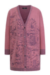 V-Neck Cardigan, Favela Pattern Powder Wash