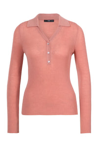 Ribbed V Neck Pullover Sky Powder & Salvia Washes