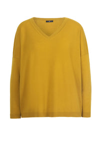 V-Neck Pullover Wash: Rosewood & Yellow