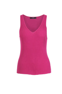 Knitted Camisole, Structure Pattern Magenta Wash