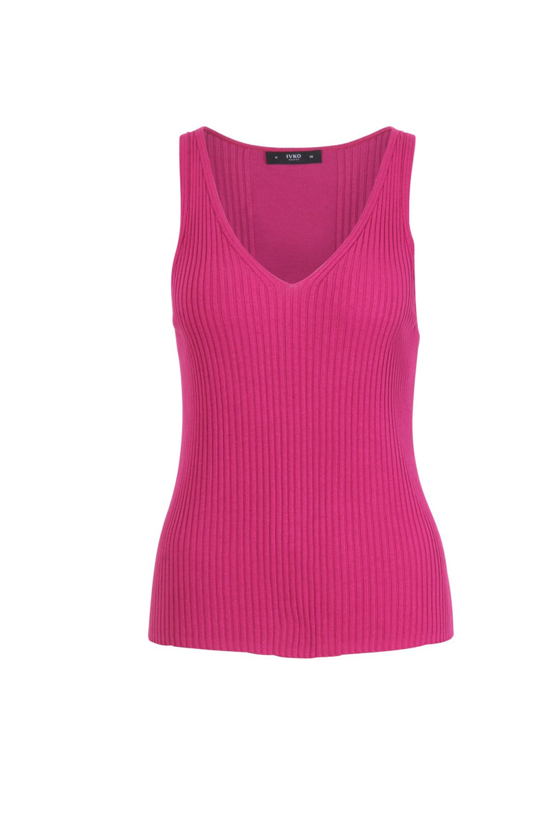 Knitted Camisole, Structure Pattern Magenta Wash