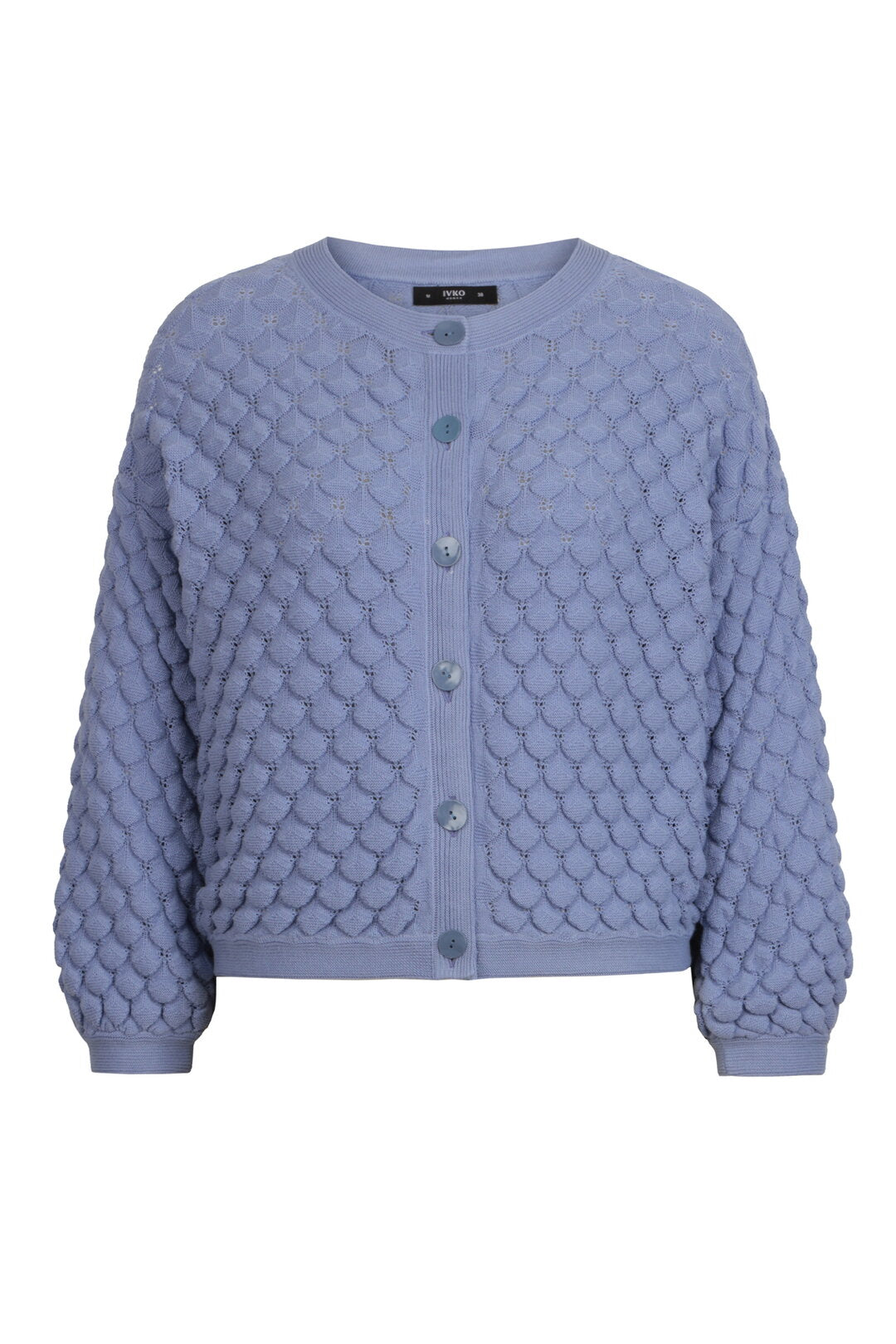 Solid Cardigan, Structure Pattern - Smokeblue Wash -“Only 1 Available”