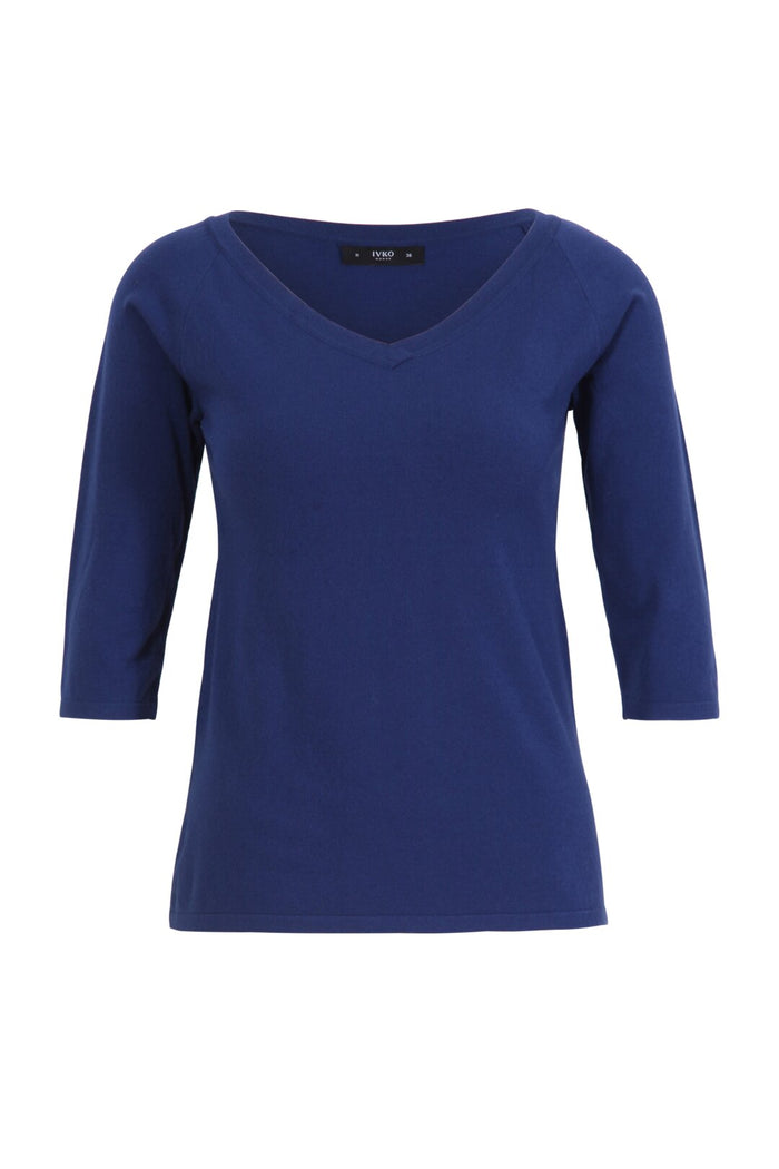 Solid Pullover, V-Neck Black Wash