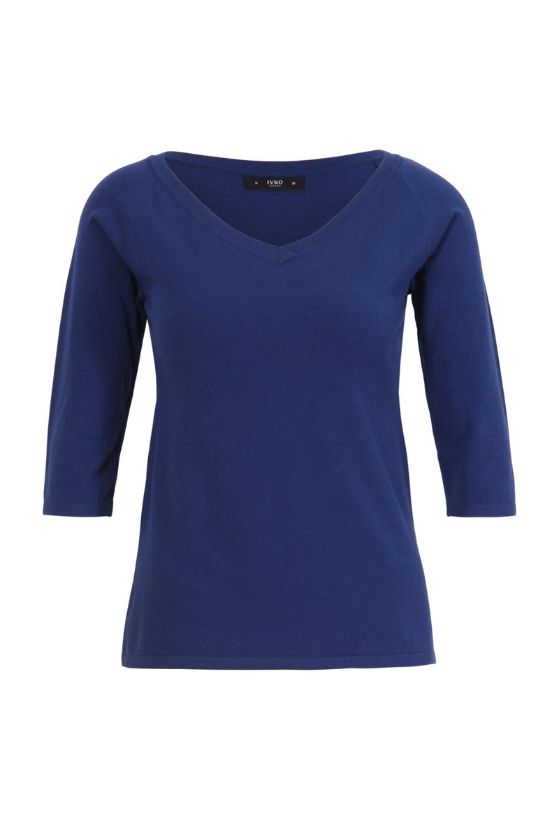 Solid Pullover, V-Neck Black Wash