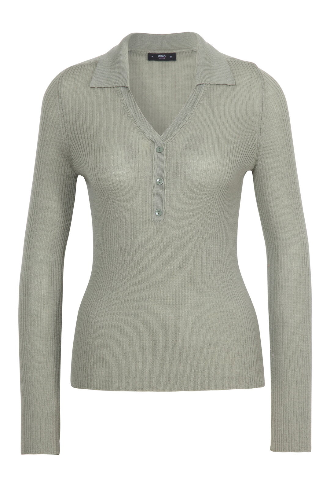 Ribbed V Neck Pullover Sky Powder & Salvia Washes