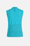 Sleeveless Pullover, Roll Neck Capri Wash