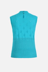 Sleeveless Pullover, Roll Neck Capri Wash