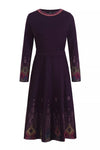 Jacquard Dress, Ornament Motif Plum Wash