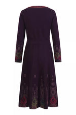 Jacquard Dress, Ornament Motif Plum Wash