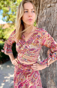 Cienna Designs Gold & Pink Wrap Tie Top - Three Bears  #threebearsperth