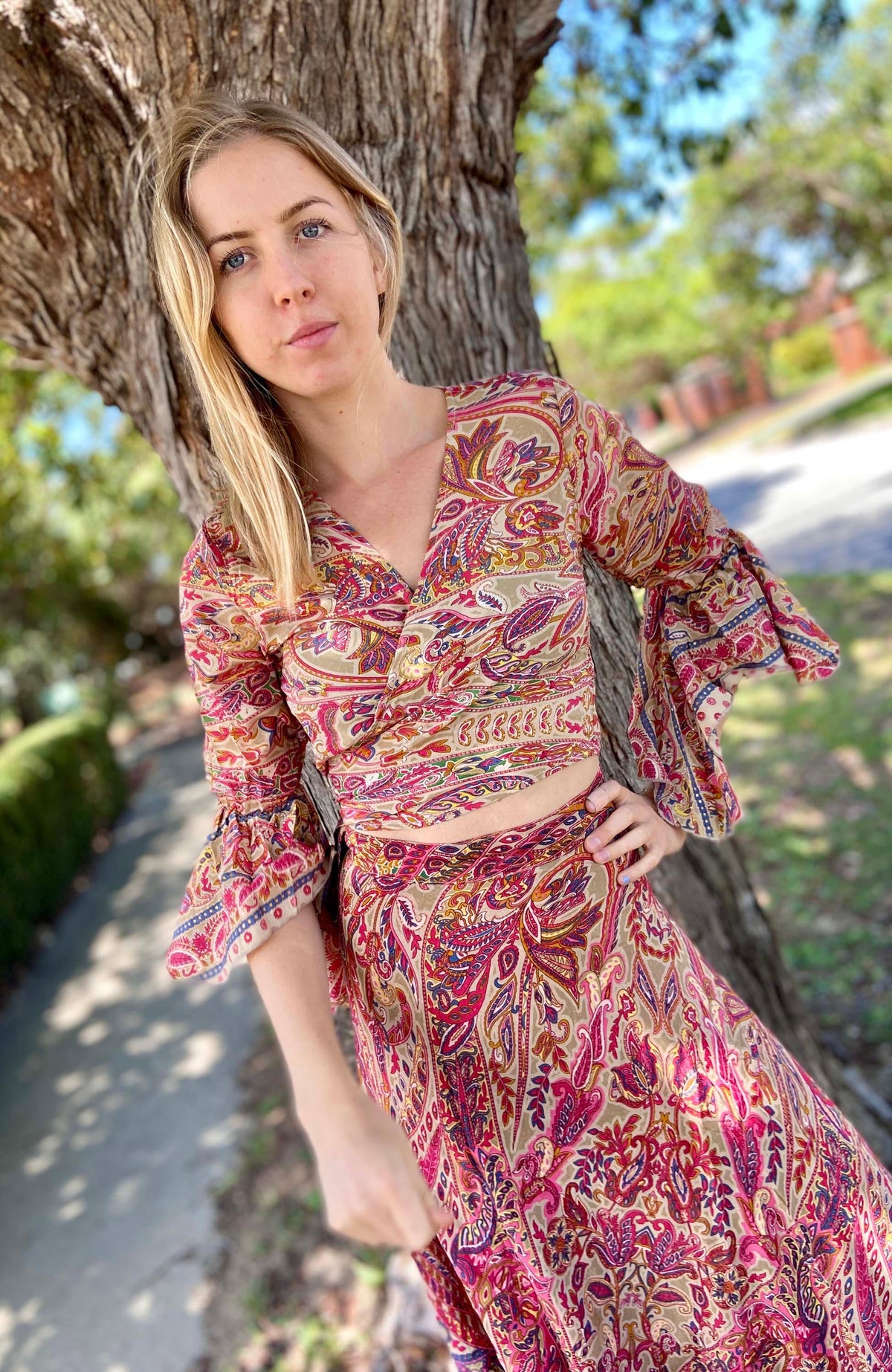 Cienna Designs Gold & Pink Wrap Tie Top - Three Bears  #threebearsperth