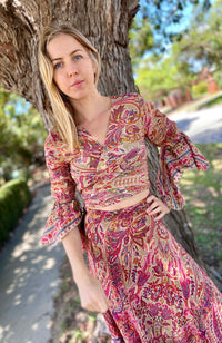 Cienna Designs Gold & Pink Wrap Tie Top - Three Bears  #threebearsperth