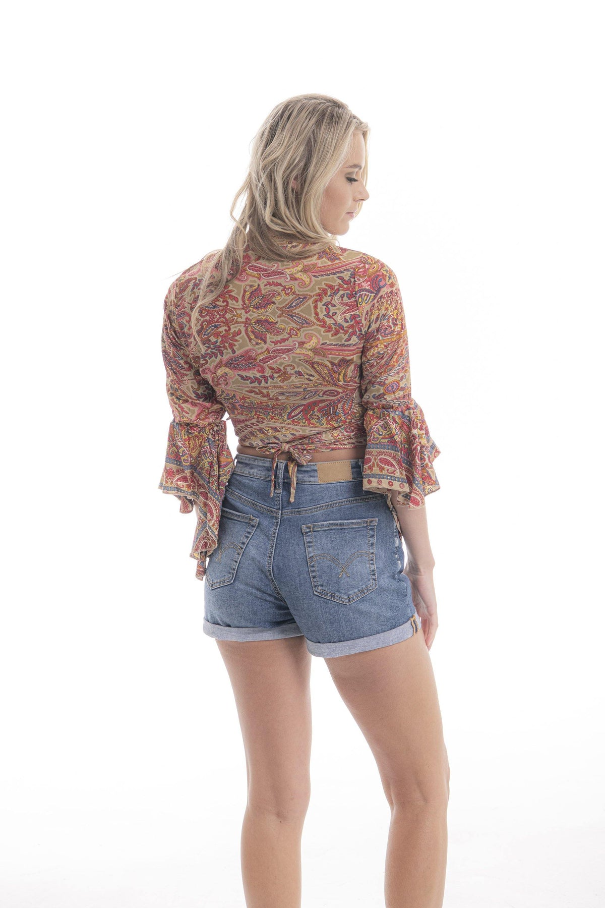 Cienna Designs Gold & Pink Wrap Tie Top - Three Bears Coastal Urban