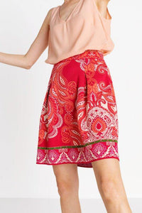 Ivko Jacquard Skirt, Paisley Pattern Red Wash - Three Bears  #threebearsperth