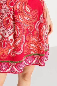 Ivko Jacquard Skirt, Paisley Pattern Red Wash - Three Bears  #threebearsperth
