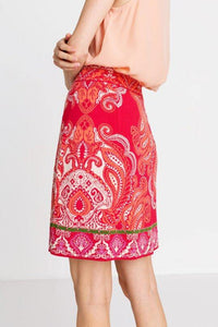 Ivko Jacquard Skirt, Paisley Pattern Red Wash - Three Bears  #threebearsperth